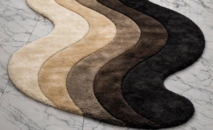 Modern Abstract Wavy Runner Rug for Bedroom & Hallway – Soft Plush Neutral Area Rug-THE RUGGALLERY
