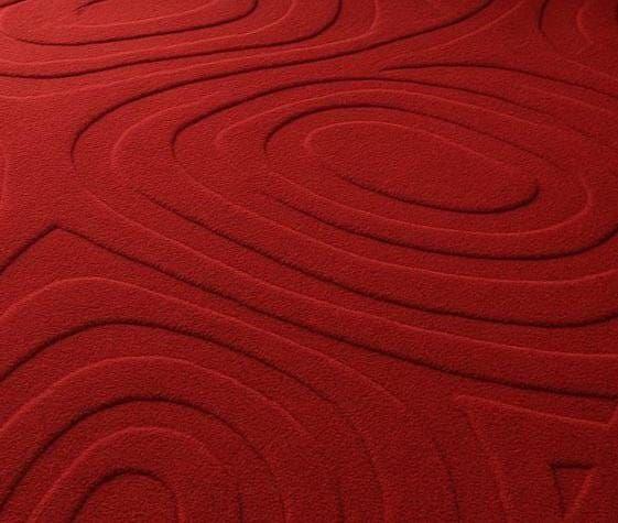 Luxury 3D Embossed Red Area Rug – Modern Minimalist Plush Living Room & Bedroom Carpet