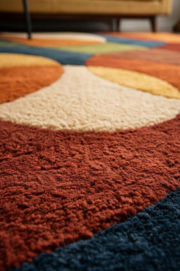 Modern Geometric Multicolor Area Rug – Soft Plush Contemporary Living Room & Bedroom Carpet-TheRugGallery