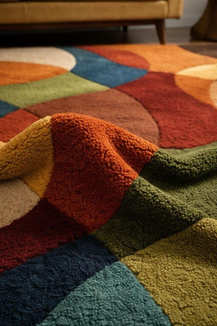 Modern Geometric Multicolor Area Rug – Soft Plush Contemporary Living Room & Bedroom Carpet-TheRugGallery
